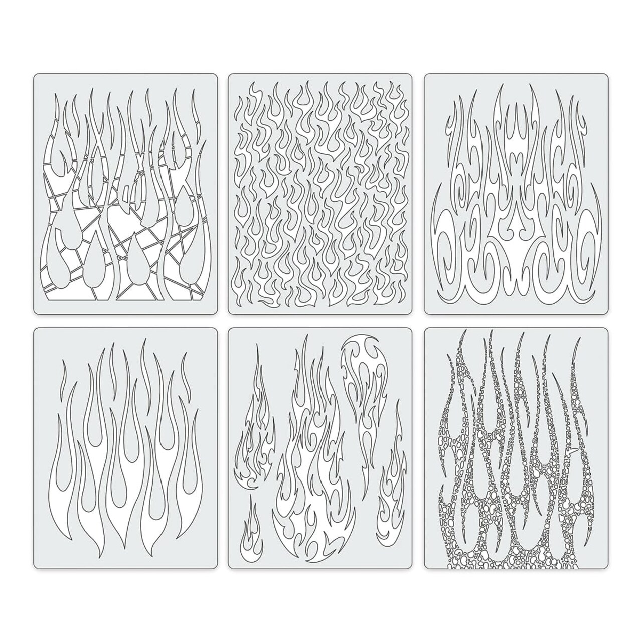 Iwata Artool Freehand Template - Set of 6, Flame-O-Rama 2, Mini Templates